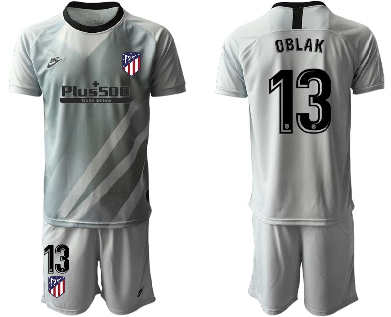 Men 2020-2021 club Atletico Madrid gray goalkeeper #13 Soccer Jerseys1